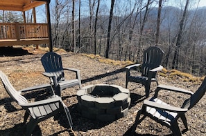 Fire Pit overlooking the Blue Ridge Mountains