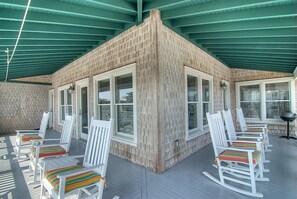Deck with views of sound and ocean