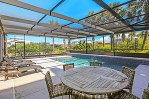 Screened-In Pool with Dining