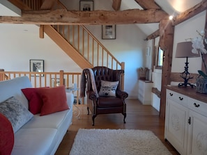 The  first floor living area with some of our wonderful beams