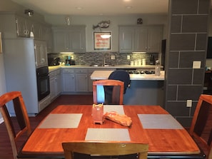 kitchen and dining area