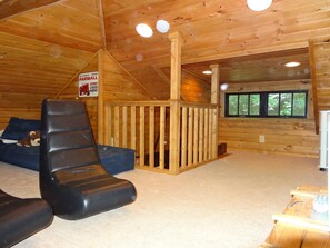 Loft ,3 twin size futon style beds-the younger ones like to go retreat here.