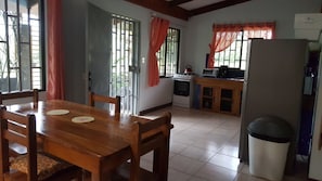 dining area through to kitchen