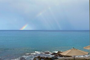 Rainbow from the lanai overlooking the patio-lounge--Paradise!