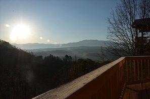 Winter morning glow of the mountains.