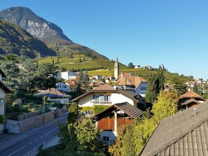 Aussicht vom Nordbalkon Richtung Dorfzentrum