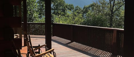 Mountain views from the wrap around porch