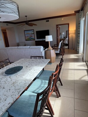 From Breakfast bar looking into Family room area