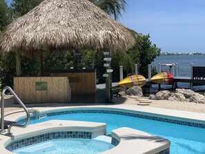 Private Tiki Bar, pool and spa. 