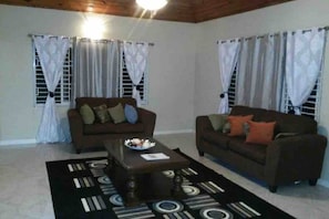 Large Living Room with ceiling fan