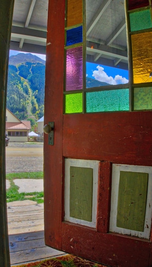 Walking out  the front door toward Kendall Mountain