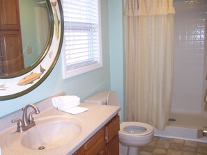 Master bathroom; check out the mirror!