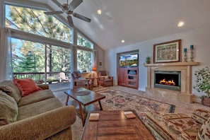 Living Room - Fantastic windows, gas fireplace, flat screen TV, perfect place to relax.