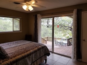 View out the Master Bedroom, Master bath door on the right