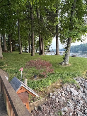 View of the front yard from the pier…