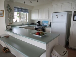 From kitchen window you can see the ocean.  Fully stocked kitchen.