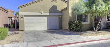 Garage and entrance to the front door