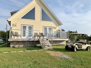 Back deck and golf cart 