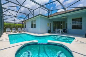 Large Pool area and Spa, not overlooked