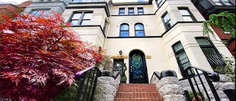 Gothic Victorian Brownstone restored in Mid Century Modern Revival décor 