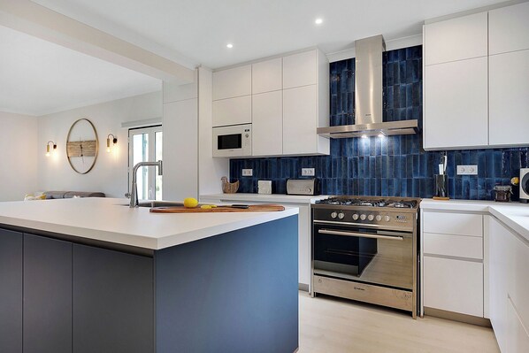 Fully stocked gourmet kitchen to make your holiday cooking a dream.