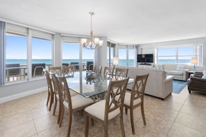 Dining Room - custom driftwood table seats 10