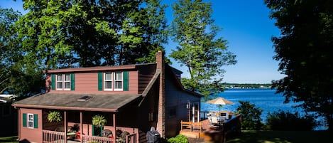 A delightful cottage on a large, lakefront lot.