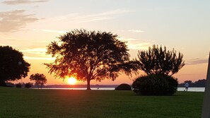 After a relaxing day, enjoy the stunning sunset from the extended patio.