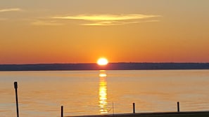 The sunrise that can be seen while sitting in the comfort of the living room.