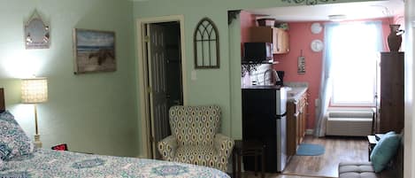 Our quaint little condo, decorated with wrought iron & hints of New Orleans!