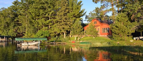 Lakeside view of the new cottage.  Mid-summer of 2013.  Idyllic? We think so too