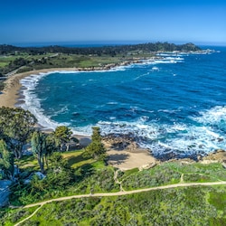 View of trail from Cottages to Carmel river Beach, beautiful walk.