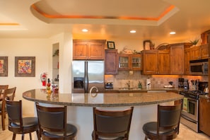 Fully stocked kitchen