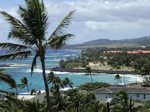 view down the coast of Poipu Beach