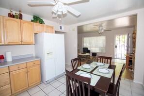 In kitchen facing living space