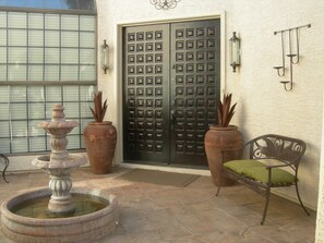 Private Courtyard with 12' front doors and personal digital access codes