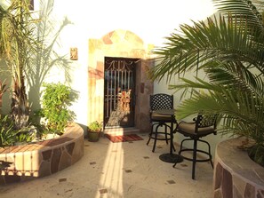 Casa Fuente's courtyard in the morning sun.