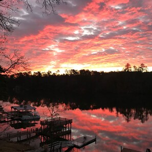 Beautiful sunrise over Lake Hickory! View from deck of property 