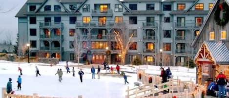 Skating Pond in front of building & Mill House (serving hot drinks, sandwiches)