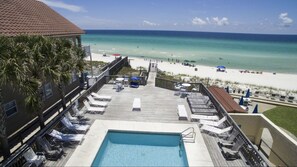 Drone Shot of Beachside Pool