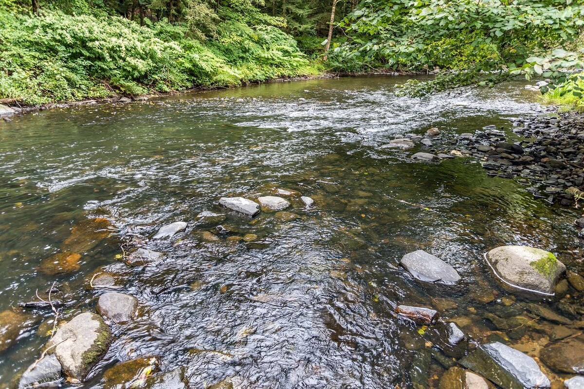 Beautiful pet friendly riverfront vacation home on the Bantam River in Washington Depot