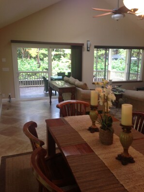 Living room looking out towards lanai.