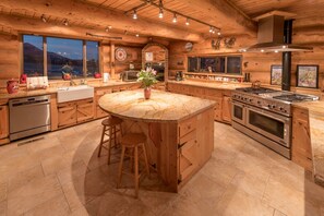 Fully equipped gourmet kitchen. Great for entertaining or large groups