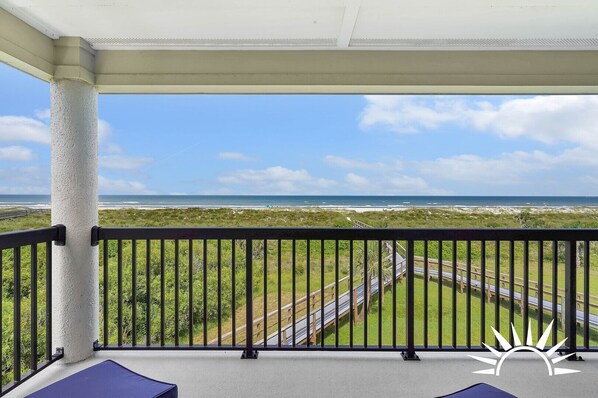Beautiful ocean views from your covered balcony