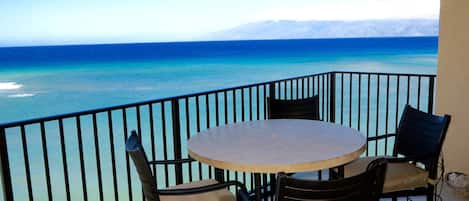 Looking at the Island of Molokai from our ocean side lanai