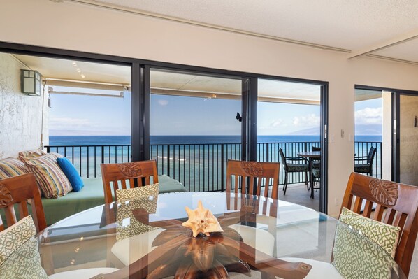 Dining area looking out to the Ocean