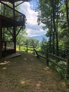 Mountain solitude in a large pet-friendly 4,000 ft high view of Cold Mountain.