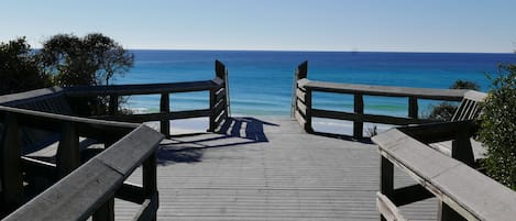 The Hidden Beach Hideaway beach overlook is a great place for morning coffee