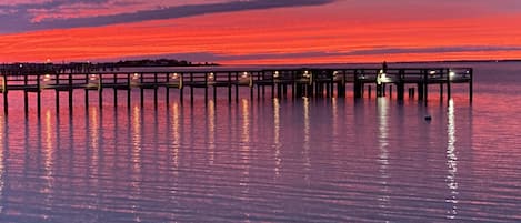 Evening sunset at our onsite fishing pier