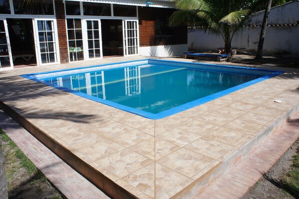 outdoor and pool area
